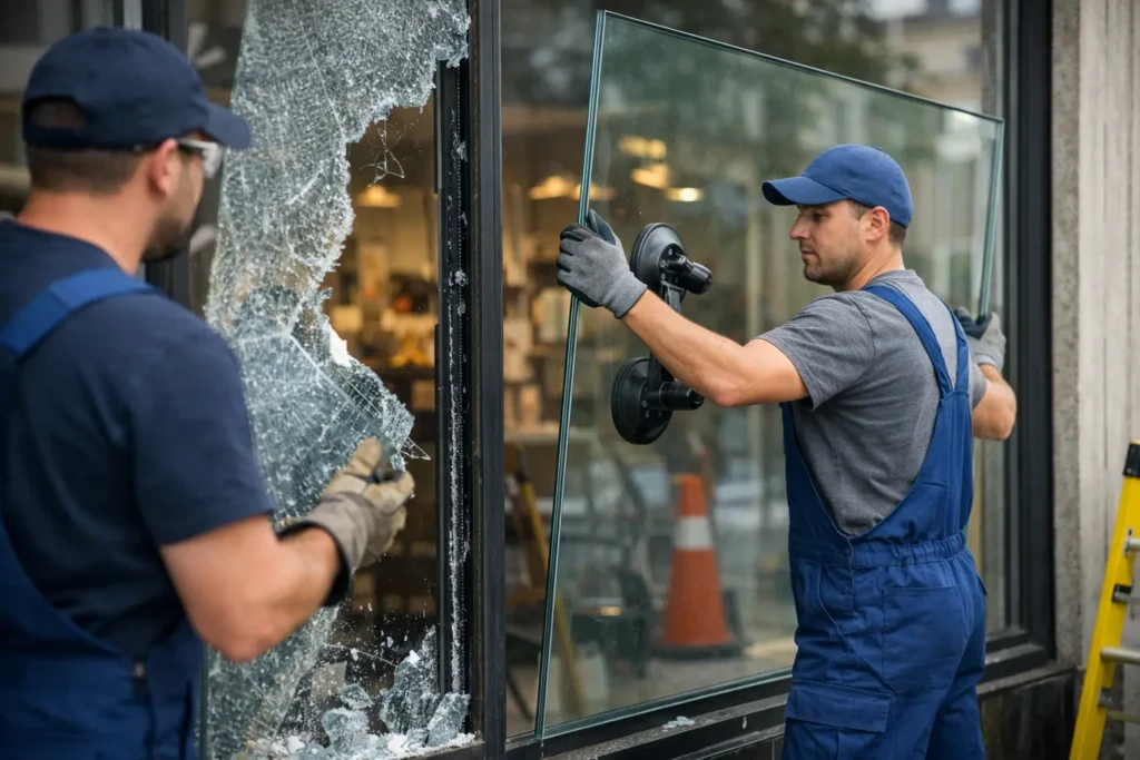 How to Replace Broken Storefront Glass Safely