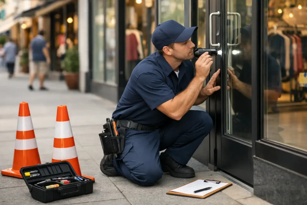 How to Troubleshoot a Storefront Door Safely
